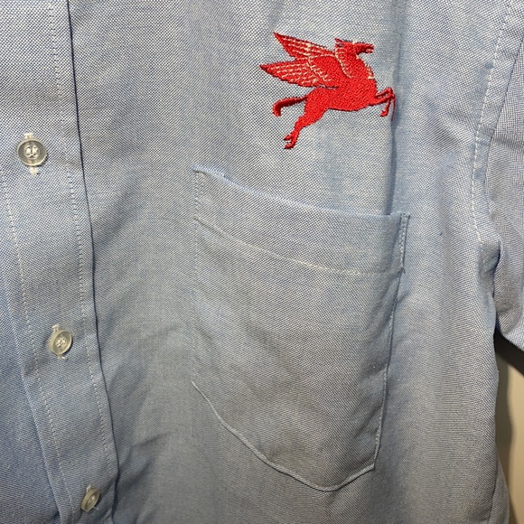 Vintage 90’s Mobile Oil Pegasus Gasoline Attendant Mechanics Short Sleeve - Picture 5 of 6